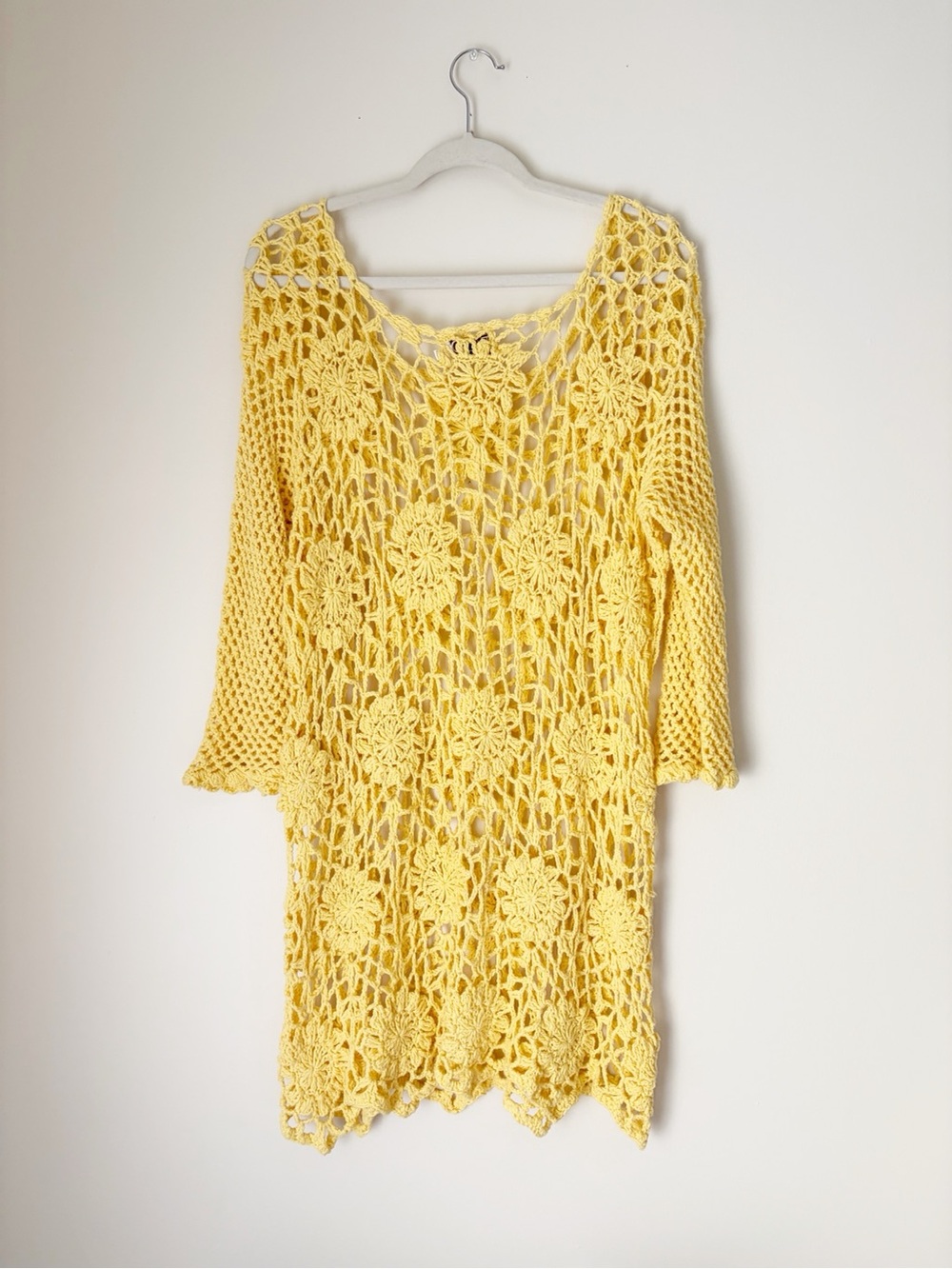 Handmade Floral Crochet Coverup Dress